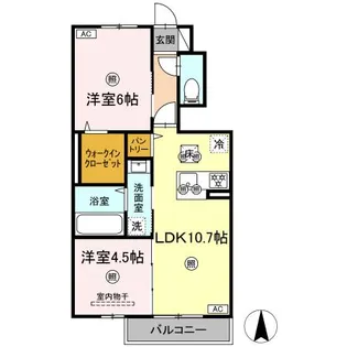 ナイス 二番館【1階】の間取り