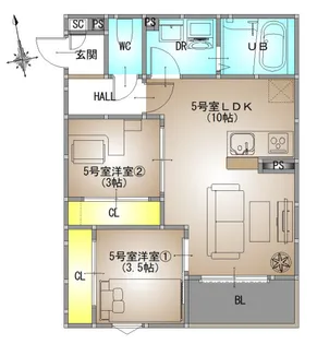 REGALEST 南高前 (旧)REGALEST 奥田7【105号室号室】の間取り