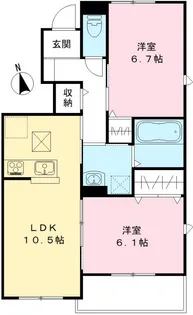ユアメゾン益野 B【101号室号室】の間取り