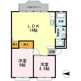 サンライフ下伊福【3階】の間取り