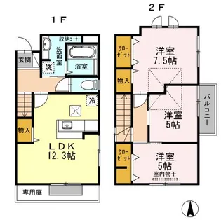 岡山県岡山市北区学南町2丁目【一戸建】の間取り