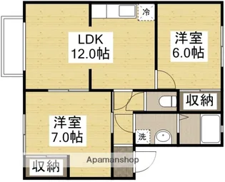 ダイニサンシャイン A【2階】の間取り