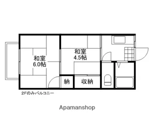 コーポ以南 2棟【7号室】の間取り