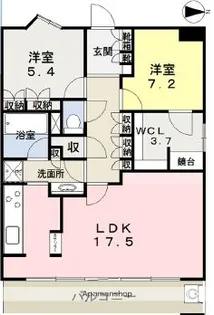 フォレストビュータワー鹿田町壱番館【3階】の間取り
