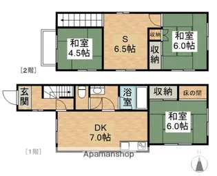 岡山県岡山市北区下伊福上町【一戸建】の間取り