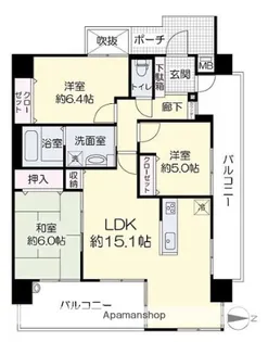 岡山県岡山市北区大供1丁目【マンション】の間取り