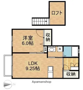 岡山県岡山市北区奉還町3丁目【アパート】の間取り