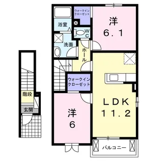 2LDKの間取り画像