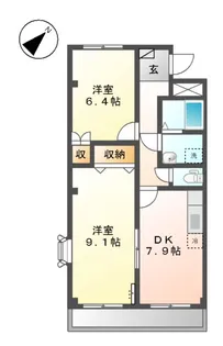 2LDKの間取り画像