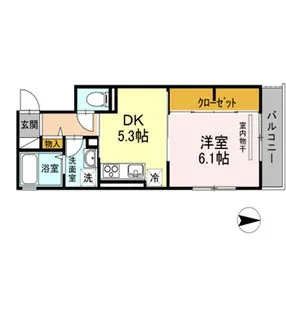 ウィングパレス津島笹が瀬【3階】の間取り