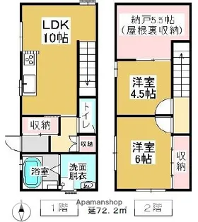 岡山県岡山市北区伊島町2丁目【タウンハウス】の間取り