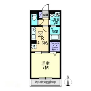 岡山県岡山市北区学南町3丁目【アパート】の間取り