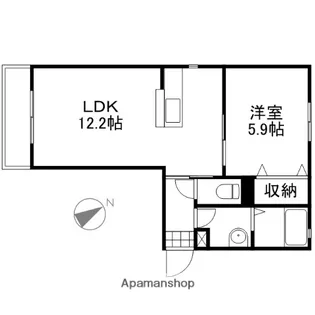 岡山県岡山市北区十日市東町【アパート】の間取り