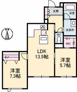 岡山県岡山市北区西長瀬【マンション】の間取り