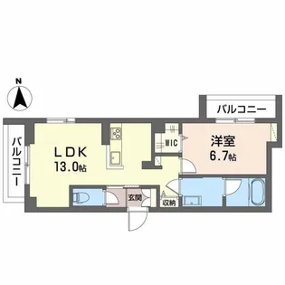 岡山県岡山市北区津倉町1丁目【マンション】の間取り