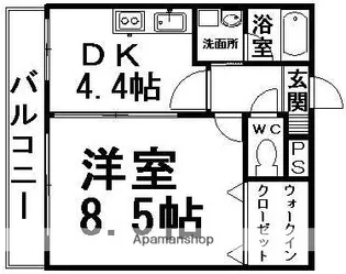 岡山県岡山市北区東古松1丁目【マンション】の間取り