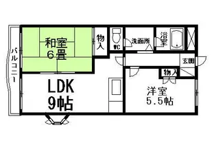 プリベール花尻【203号室】の間取り