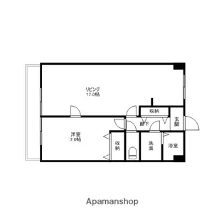 岡山県岡山市北区鹿田本町【マンション】の間取り