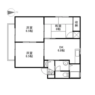 岡山県岡山市北区高松【アパート】の間取り
