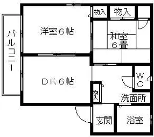岡山県岡山市北区庭瀬【アパート】の間取り