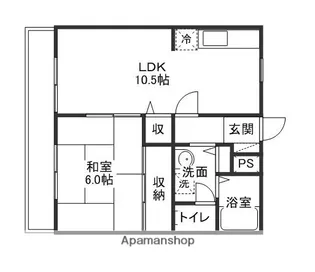 シティパレス西崎Ⅱ【2階】の間取り
