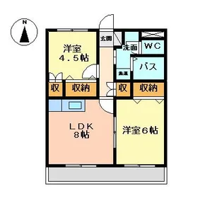 サンライズ2番館【0105号室】の間取り