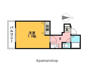 岡山県岡山市北区本町【マンション】の間取り