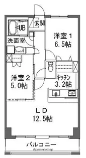 岡山県岡山市北区幸町【マンション】の間取り