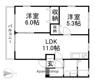 ファミーユE【202号室】の間取り