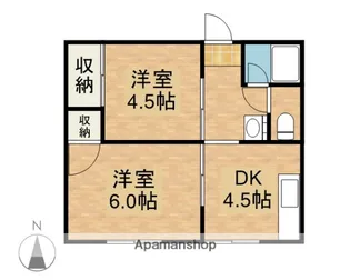 パレット【101号室】の間取り