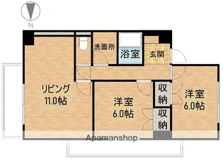 アリベ国富Ⅱ【7階】の間取り