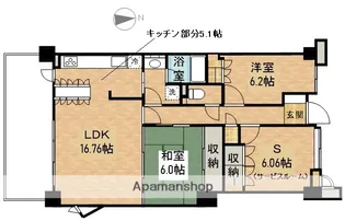岡山県岡山市北区国体町【マンション】の間取り