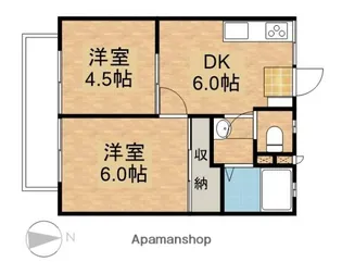 ロジュマン大窪【2F号室】の間取り