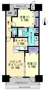 アルファスマート西川緑道公園【402号室】の間取り