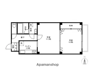 ガーデンフラックスⅡ【401号室】の間取り