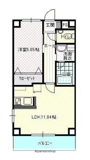 ハートフル大元駅前【401号室】の間取り