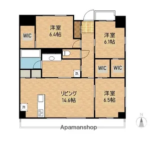 ビバリーグランディーⅡ【5階】の間取り