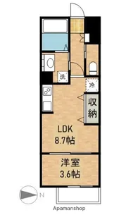 月光 岡山駅西口壱番館【3階】の間取り