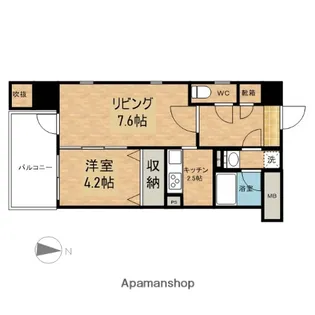 セントラルアヴェニュー下石井【6階】の間取り