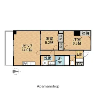 PIKE PLACE 南方【4階】の間取り