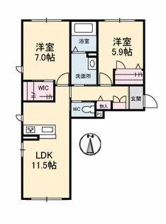 岡山県岡山市中区原尾島4丁目【アパート】の間取り