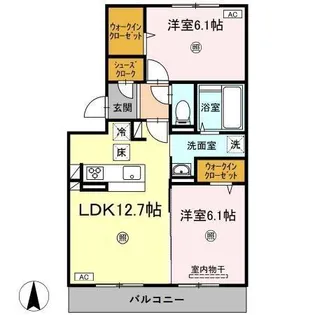 サニーフラット西市 A棟【1階】の間取り
