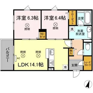 SHALLOW GARDEN A棟【5階】の間取り