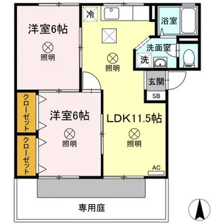 セ・マニフィックイタノ【1階】の間取り