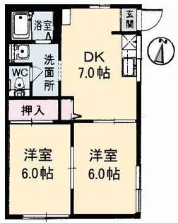 ヴィオラ平井 B棟【1階】の間取り