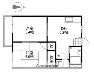岡山県岡山市北区今6丁目【アパート】の間取り