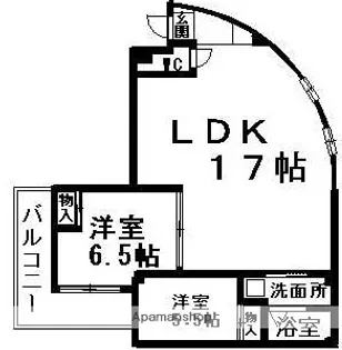 岡山県岡山市北区駅前町2丁目【マンション】の間取り