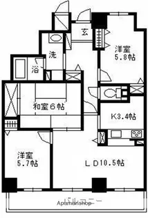 ファミールタワープラザ岡山イーストタワー【11階】の間取り