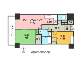 ファミールタワープラザ岡山イーストタワー【1509号室】の間取り