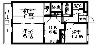 ルトゥール【103号室】の間取り